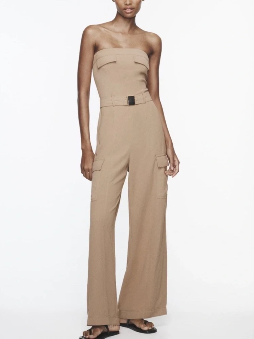 Zara Belted Cargo Jumpsuit